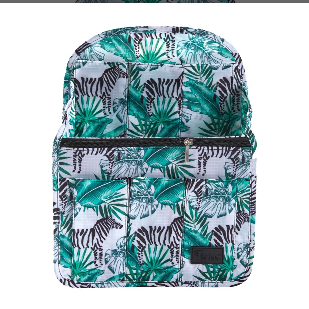 Peria New backpack insert Zebra with greenery print
